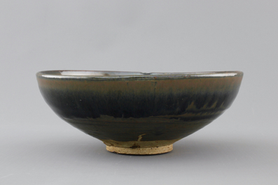 A russet-splashed black-glazed bowl, presumably Song Dynasty