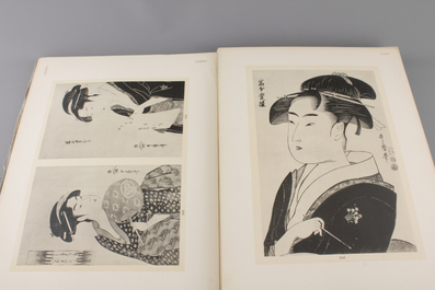 A collection of Japanese artwork plates from the Sammlung Mosl&eacute;: Japanische Kunstwerke : Waffen, Schwertzieraten, Lacke, Gewebe,&hellip;