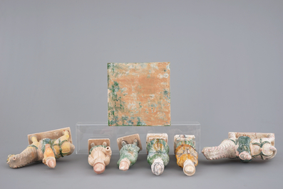 A collection of Chinese pottery funerary figures incl. horseriders, Ming Dynasty