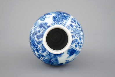 A blue and white jug with cover and a small vase, Kangxi, ca. 1700