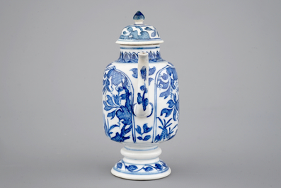 A blue and white jug with cover and a small vase, Kangxi, ca. 1700