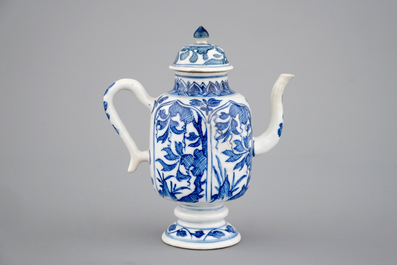 A blue and white jug with cover and a small vase, Kangxi, ca. 1700