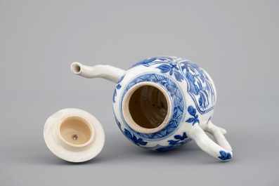 A blue and white jug with cover and a small vase, Kangxi, ca. 1700