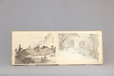 A Japanese woodblock album and two Chinese landscape albums, ca. 1900