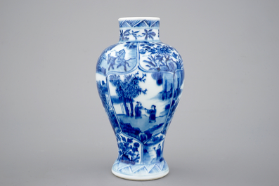 A blue and white jug with cover and a small vase, Kangxi, ca. 1700