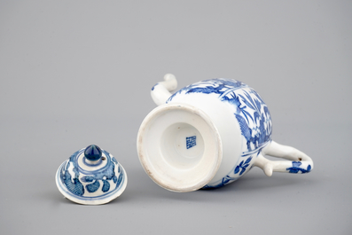 A blue and white jug with cover and a small vase, Kangxi, ca. 1700
