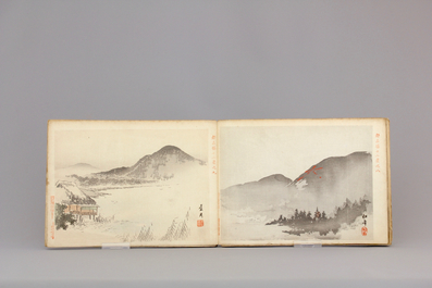 A Japanese woodblock album and two Chinese landscape albums, ca. 1900