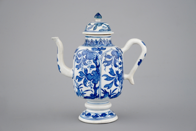 A blue and white jug with cover and a small vase, Kangxi, ca. 1700