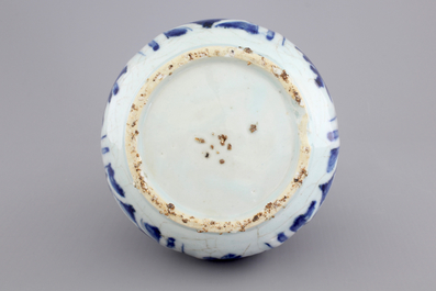 A blue and white Chinese porcelain bottle vase, Wan-Li, Ming Dynasty