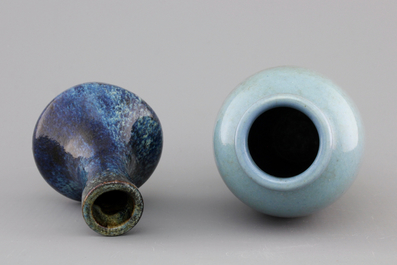 Two Chinese monochrome glazed vases, 19th C.