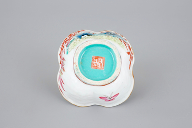 Five Chinese famille rose porcelain bowls, 19th C.