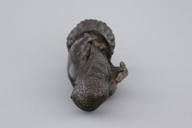 A bronze figure of a Guanyin on lotus flower, Ming Dynasty, 16/17th C