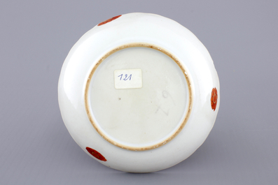 A Chinese export porcelain "Tobacco leaf" cup and saucer, ca. 1770