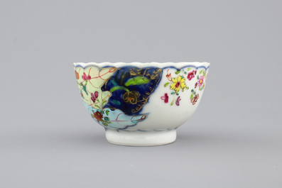 A Chinese export porcelain "Tobacco leaf" cup and saucer, ca. 1770