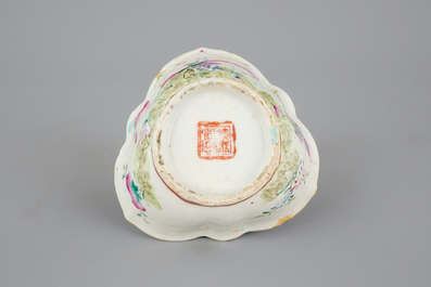 Five Chinese famille rose porcelain bowls, 19th C.