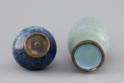 Two Chinese monochrome glazed vases, 19th C.