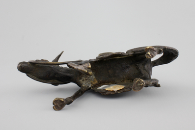 A Chinese bronze figure of a sage on a donkey, 18/19th C