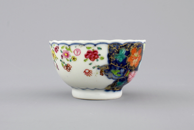 A Chinese export porcelain "Tobacco leaf" cup and saucer, ca. 1770
