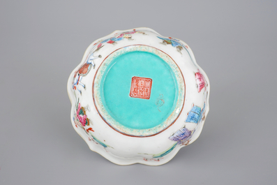 Five Chinese famille rose porcelain bowls, 19th C.