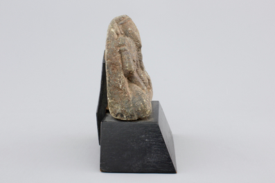 A carved stone figure of Ganesha, possibly Khmer, 12th C.