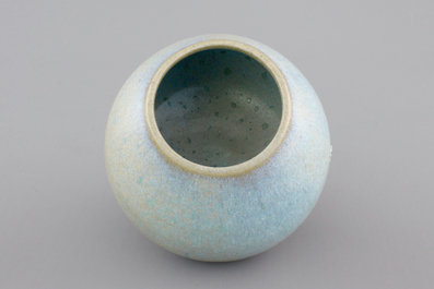 A Chinese jun glaze brush washer, Yuan Dynasty