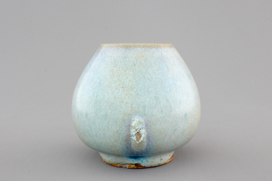 A Chinese jun glaze brush washer, Yuan Dynasty