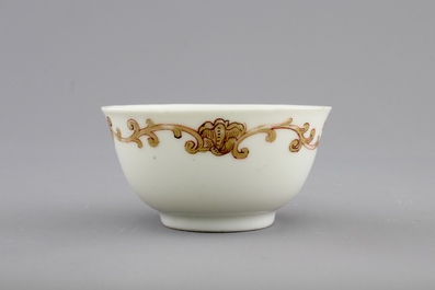 A Chinese porcelain armorial cup and saucer with Van Reverhorst coat of arms, Qianlong, ca. 1745