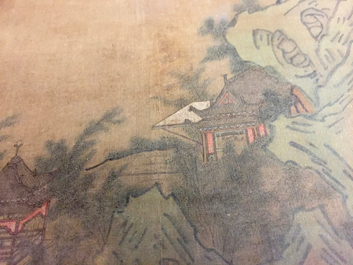 A large Chinese landscape painting