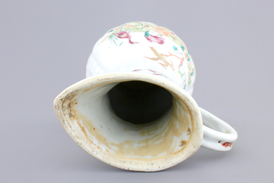 A fine Chinese famille rose and gilt export porcelain jug, Qianlong, 18th C.