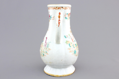 A fine Chinese famille rose and gilt export porcelain jug, Qianlong, 18th C.