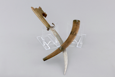 Four Indonesian Keris with ivory and silver, 19th C.