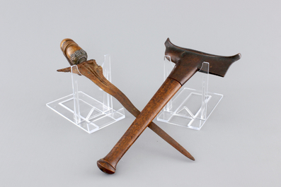 Four Indonesian Keris with ivory and silver, 19th C.