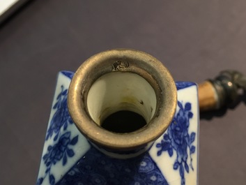 A rare Chinese three-piece silver-mounted apothecary set, Qianlong, 18th C