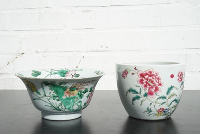 Two Chinese famille rose porcelain bowls, 18/19th C