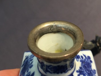 A rare Chinese three-piece silver-mounted apothecary set, Qianlong, 18th C