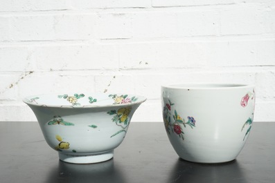 Two Chinese famille rose porcelain bowls, 18/19th C
