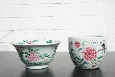Two Chinese famille rose porcelain bowls, 18/19th C
