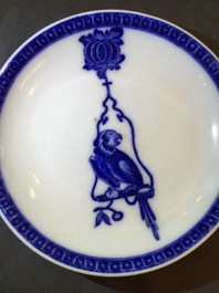 Un sorbet et soucoupe en porcelaine de Chine pour l'export: "Le perroquet sur une branche", Qianlong, ca. 1740