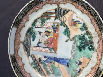 Une tasse et soucoupe en porcelaine de Chine famille rose, &eacute;poque Yongzheng, 1722-1735