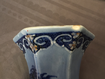 A Chinese porcelain five-piece lavender garniture , Qianlong, 18th C