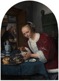 Un pichet en bleu et blanc, couvercle en &eacute;tain, Delft, 1630-1650
