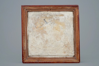 Een medaillontegel met vrolijke konijnen, ca. 1600, Zuidelijke Nederlanden