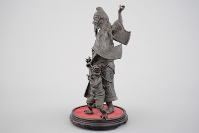 A Chinese mythological bronze group, 19/20th C.