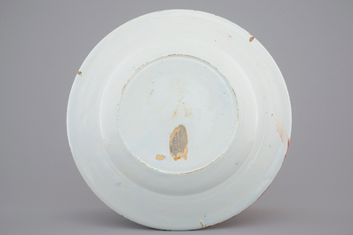A Dutch Delft dor&eacute; armorial plate, 18th C.