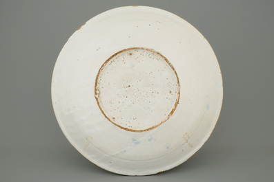 A blue and white Spanish dish, Talavera, 17th C.