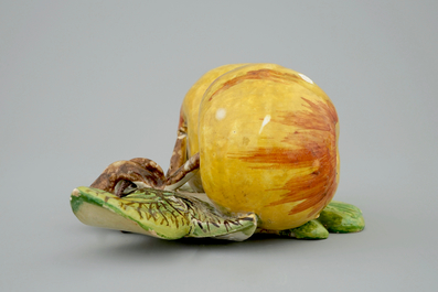 A pair of hanging apples in Dutch Delftware, 18th C.