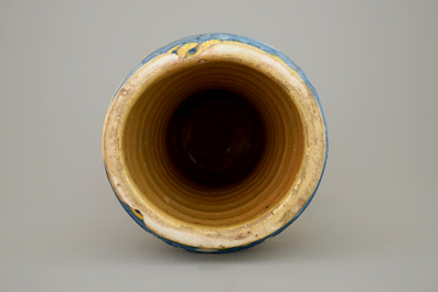 An Italian maiolica albarello, Palermo, 17th C.