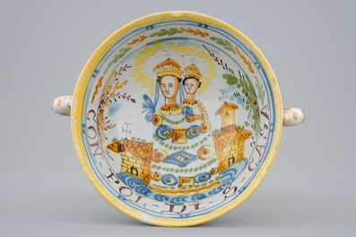 Un bol de souvenir de p&eacute;l&eacute;rinage en majolique italienne, Loreto, 18/19&egrave;me