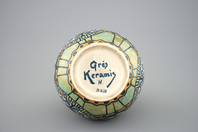 A Boch Keramis vase with a cockerel, 1st half 20th C.