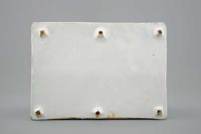 A blue and white Brussels faience ink stand, 18th C.